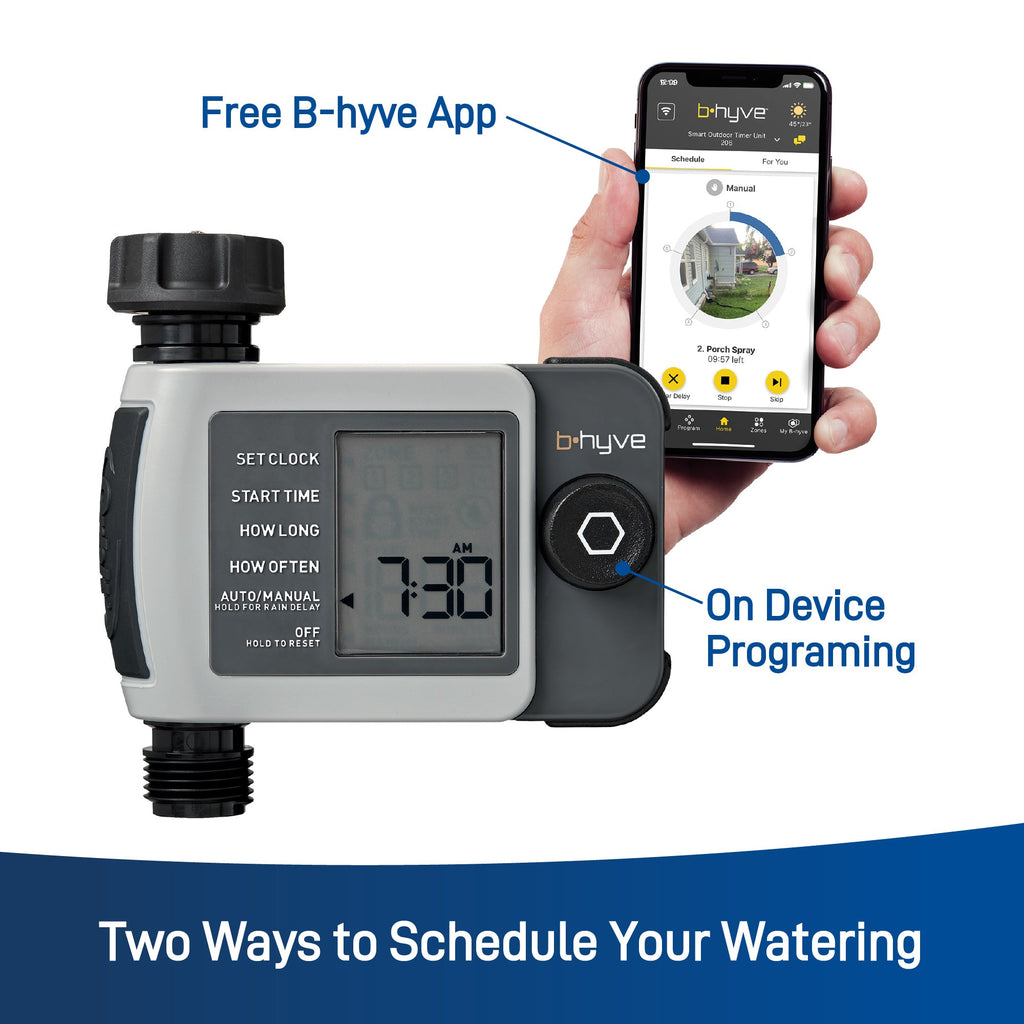 B-hyve XD Bluetooth 1-Outlet Hose Faucet Timer w/Hub 24516