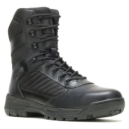 Men's All Leather Upper, Rubber Outsole, Plain Toe, Side Zipper, Black, 10 EW