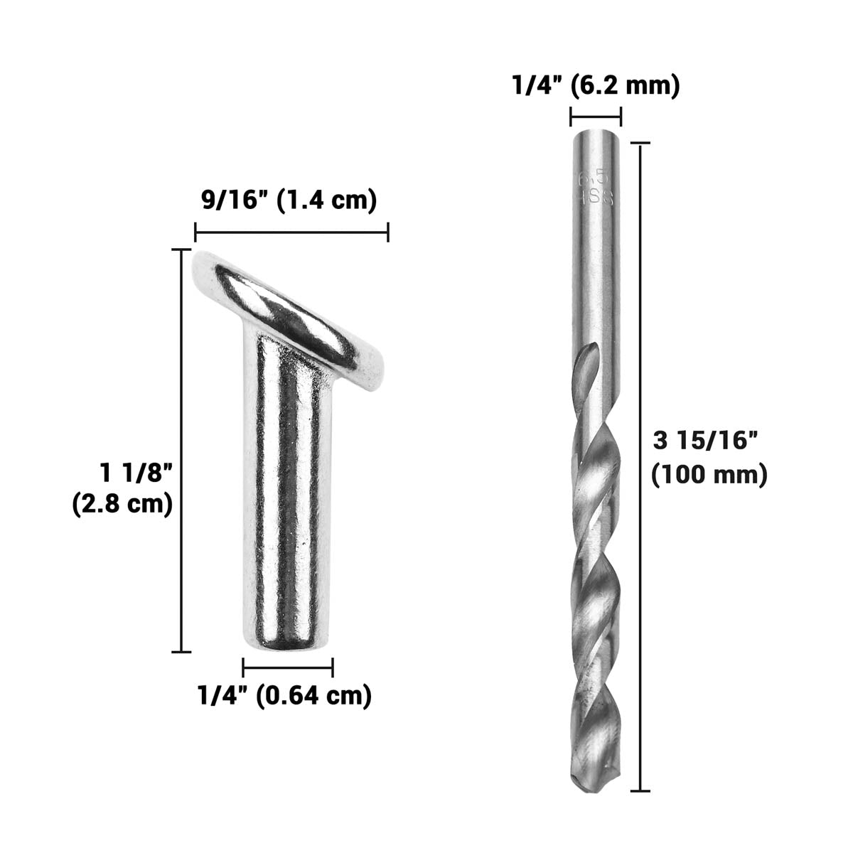 Yescom T316 Cable Railing Grommets for Level & Stair Posts 1/8"-3/16"