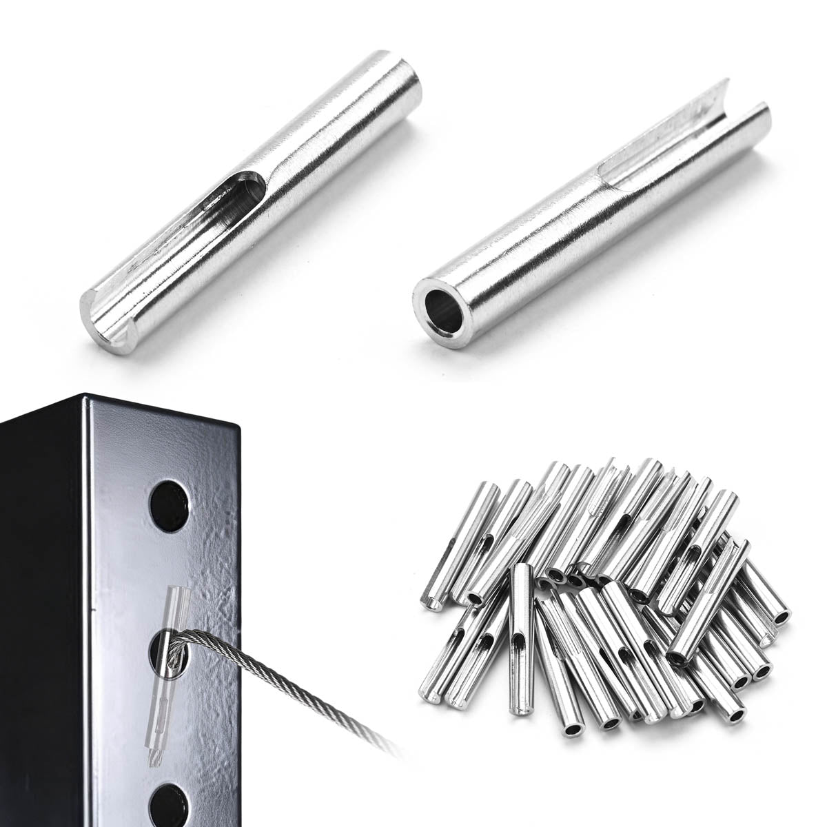 Yescom 1/8" T316 Cable Railing Swage Anchor Terminal for Corner Posts