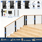 Yescom 36in T304 Stainless Steel Cable Railing Stair Post (2x2, 16G)