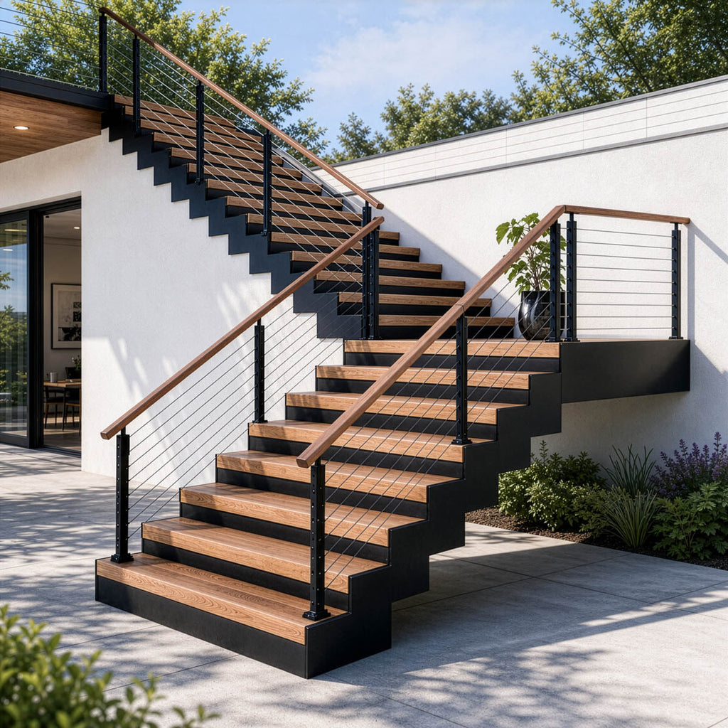 Yescom 36in T304 Stainless Steel Cable Railing Stair Post (2x2, 16G)