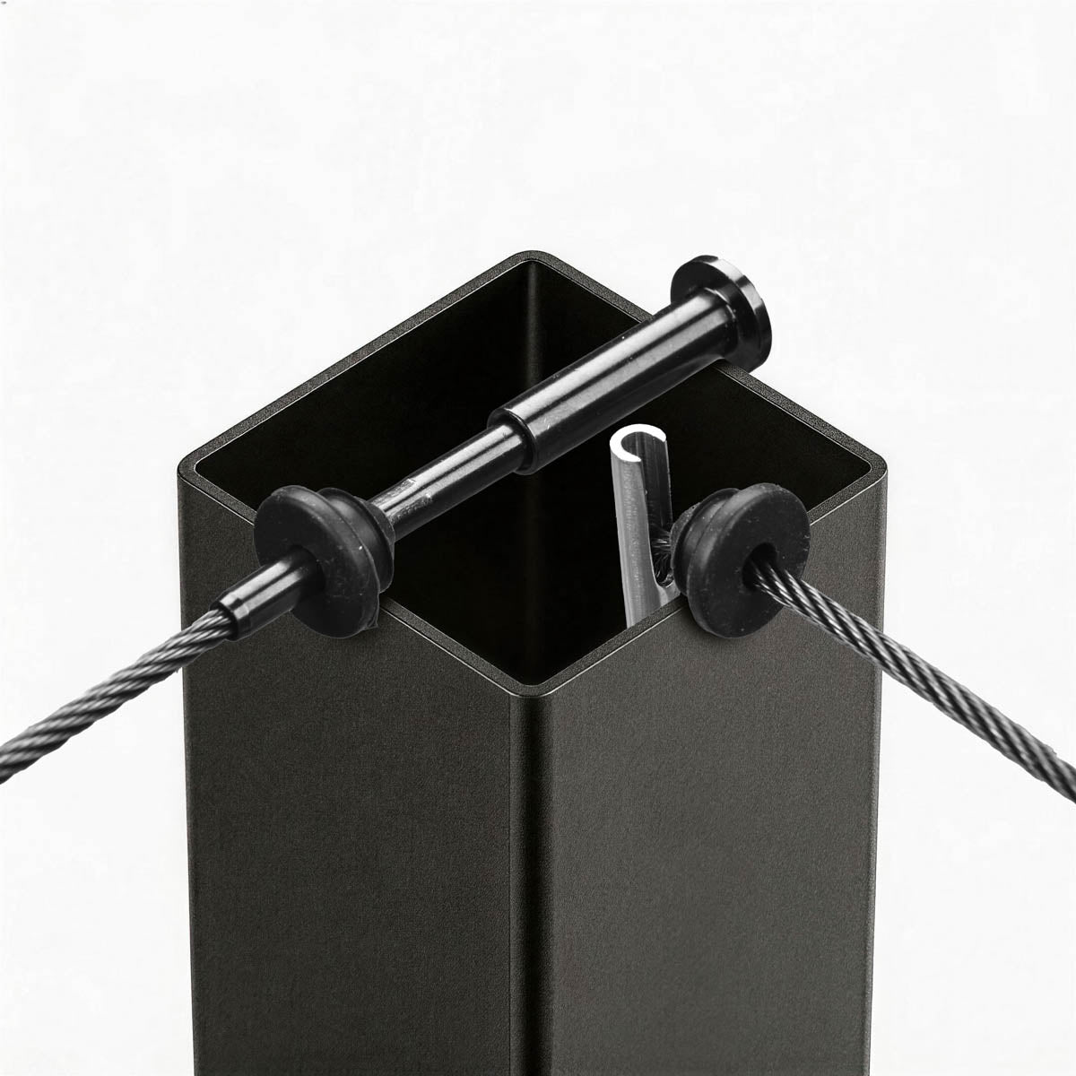 Yescom 36in T304 Stainless Steel Cable Railing Corner Post (2x2, 16G)