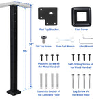 Yescom 36in T304 Stainless Steel Cable Railing Corner Post (2x2, 16G)