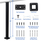 Yescom 36in T304 Stainless Steel Cable Railing Level Post (2x2, 16G)