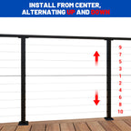 Yescom 36in T304 Stainless Steel Cable Railing Level Post (2x2, 16G)