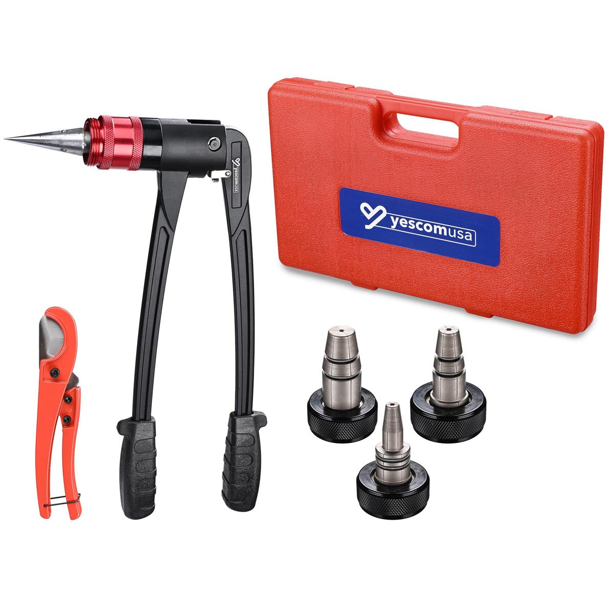 Yescom Auto Rotate PEX-A Expansion Tool with Tubing Cutter & Head