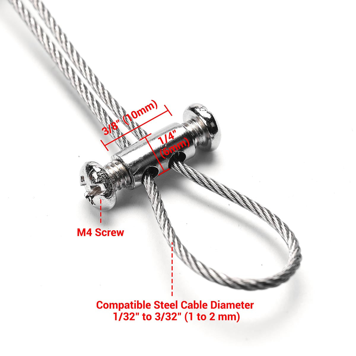 Yescom Double-hole Wire Cable Clips with M4 Screws for 1-2mm 60ct.