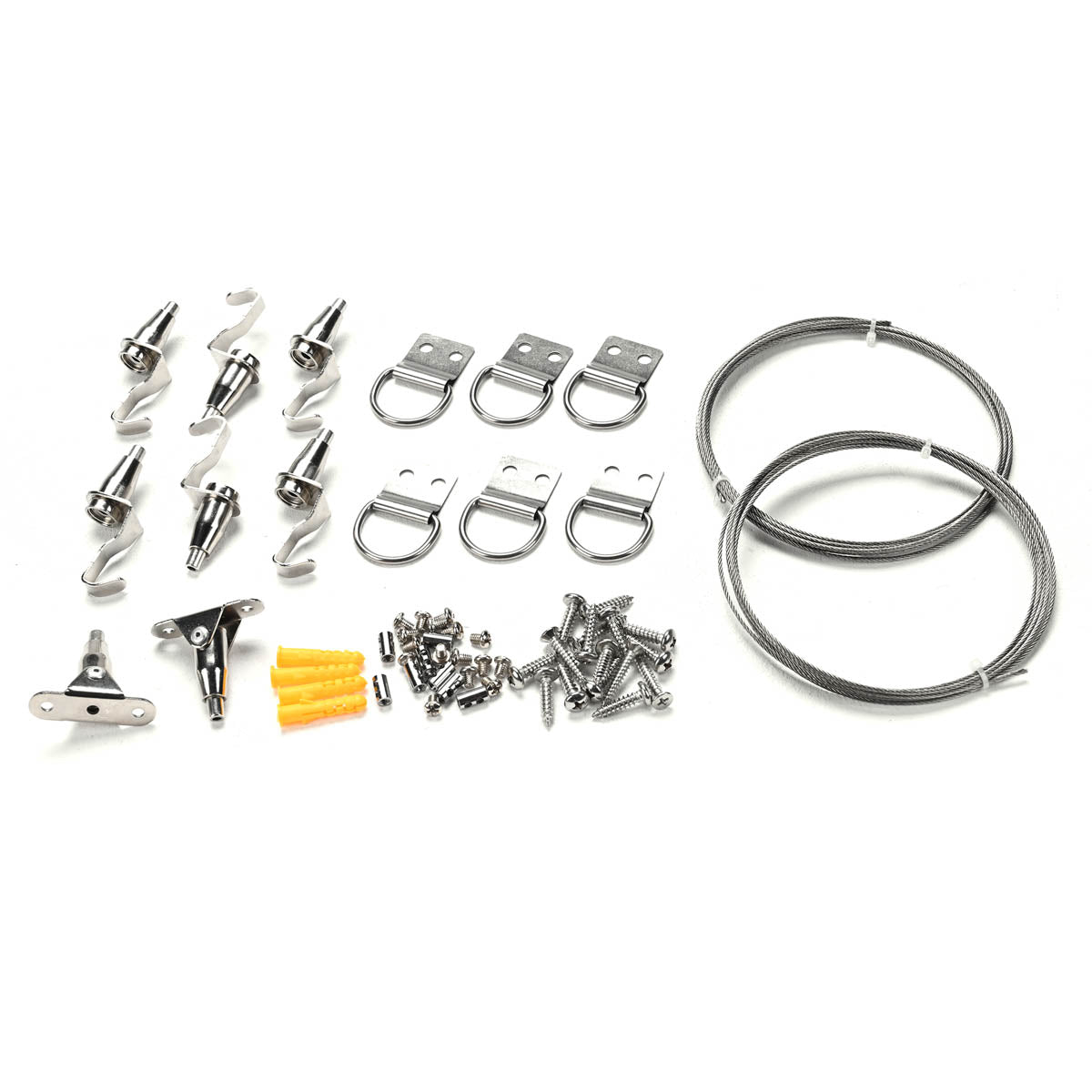Yescom Nailless Picture Hanging Kit (2x 3m 304 1.5mm Cable & Adj. Hooks)