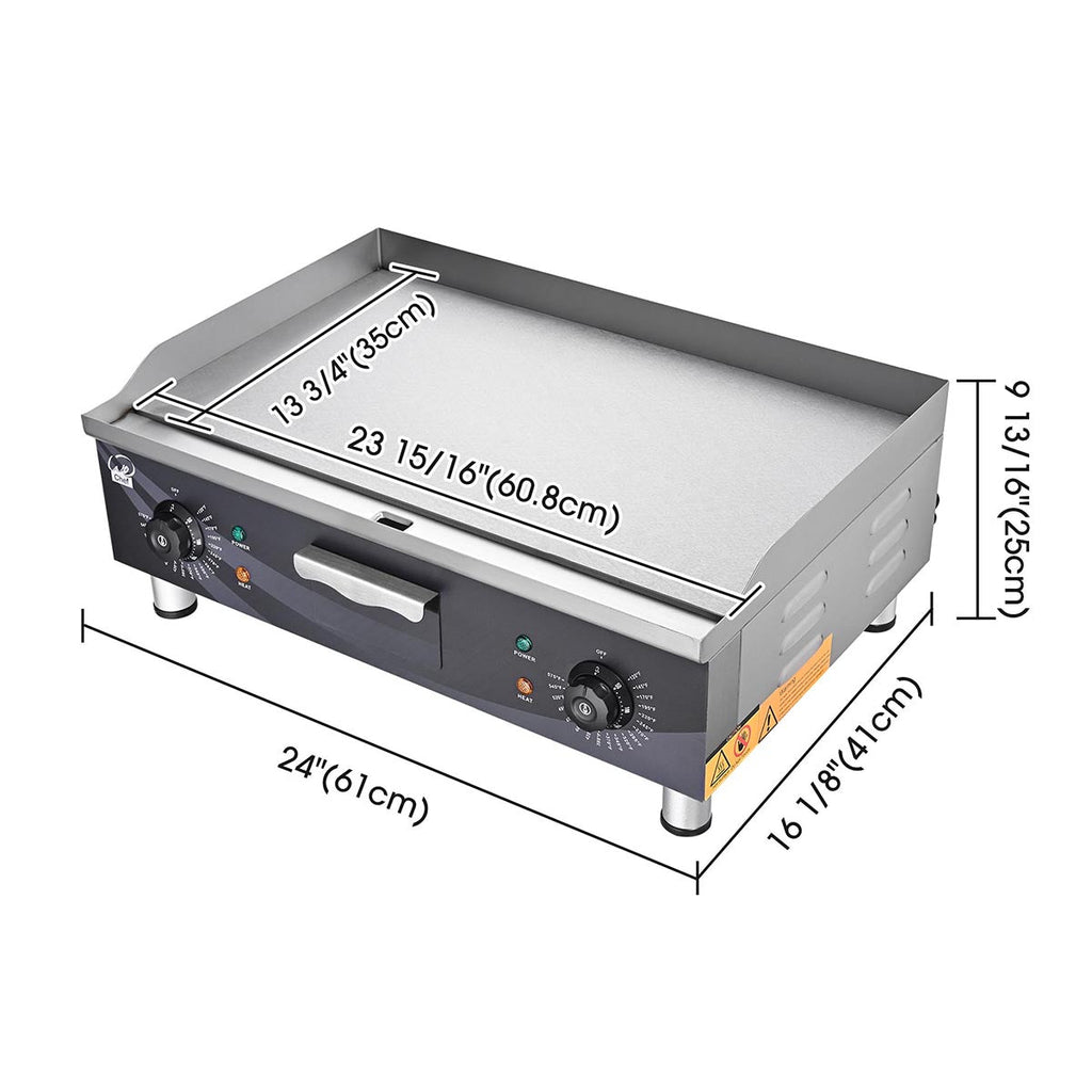 Yescom Electric Countertop Griddle Flat Grill 24in 3500W