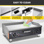 Yescom Electric Countertop Griddle Flat Grill 24in 3500W