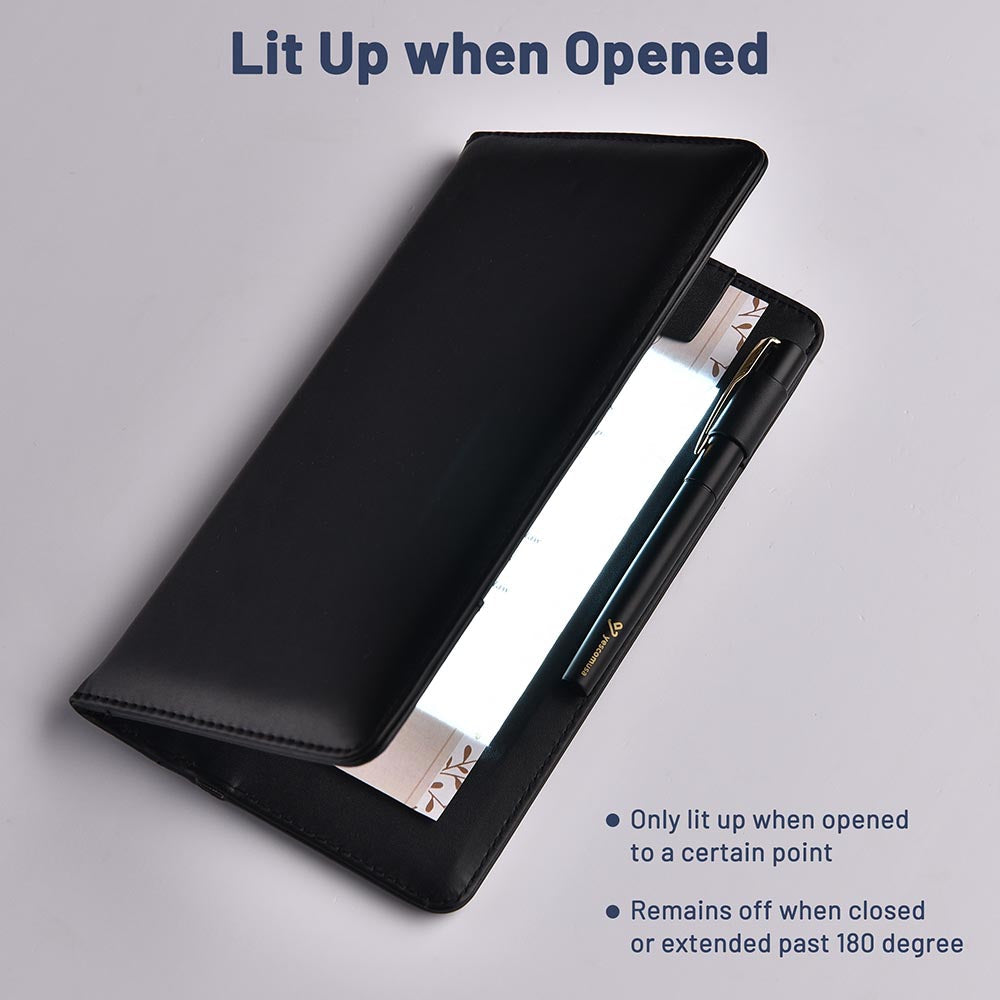 Yescom Personalized Check Presenters LED Menu Holder PU Leather 5x9in Set(5)