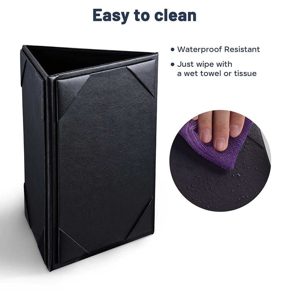 Yescom 3-Sided Table Tent Bar Cafe Cards Holder PU Leather
