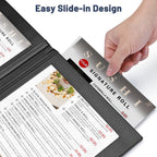 Yescom Personalized Menu Covers LED Menu Cover Dual Page 5.5x7in Set(5)