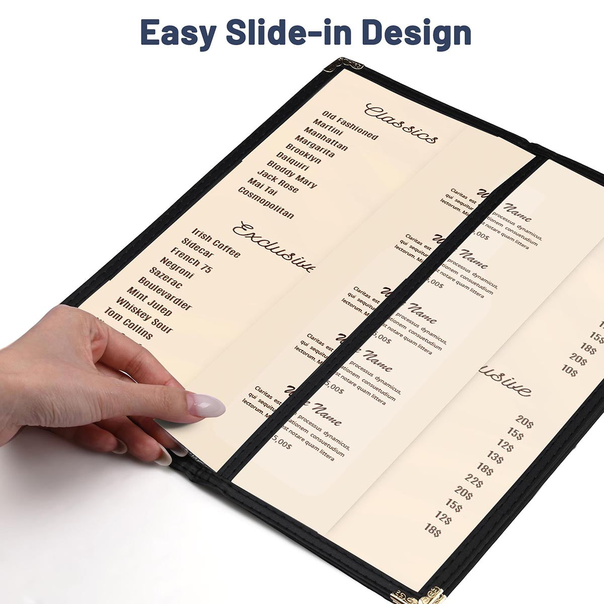 Yescom 30x Menu Covers Bistro Wine List Holder 4.25x11