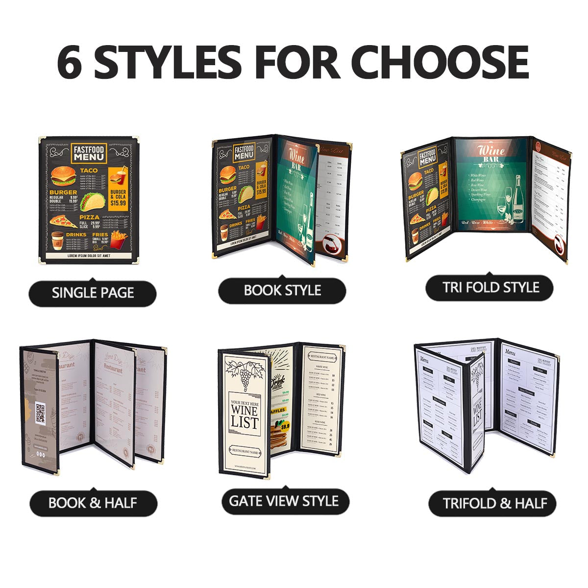 Yescom 30x Menu Covers Cafe Restaurant Red 8.5x14