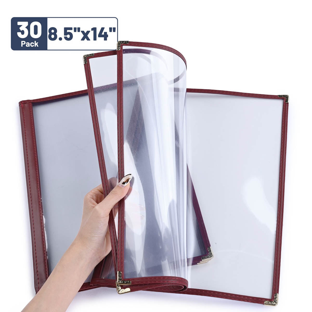 Yescom 30x Menu Covers Cafe Restaurant Red 8.5x14