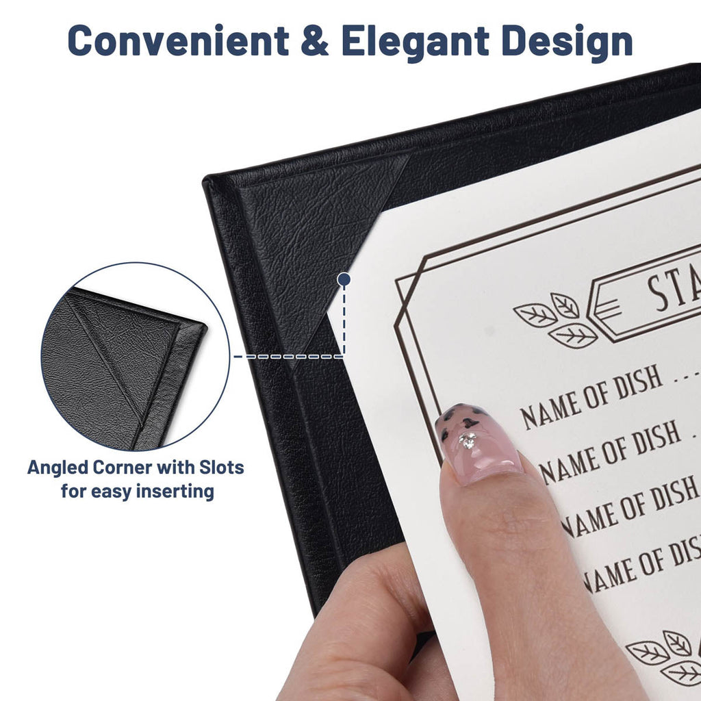 Yescom Personalized Menu Covers PU Leather Wine Menu Cover 4.25x11