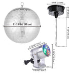 Yescom Shiny Disco Ball with Motor, RGB Light Event Party Decor