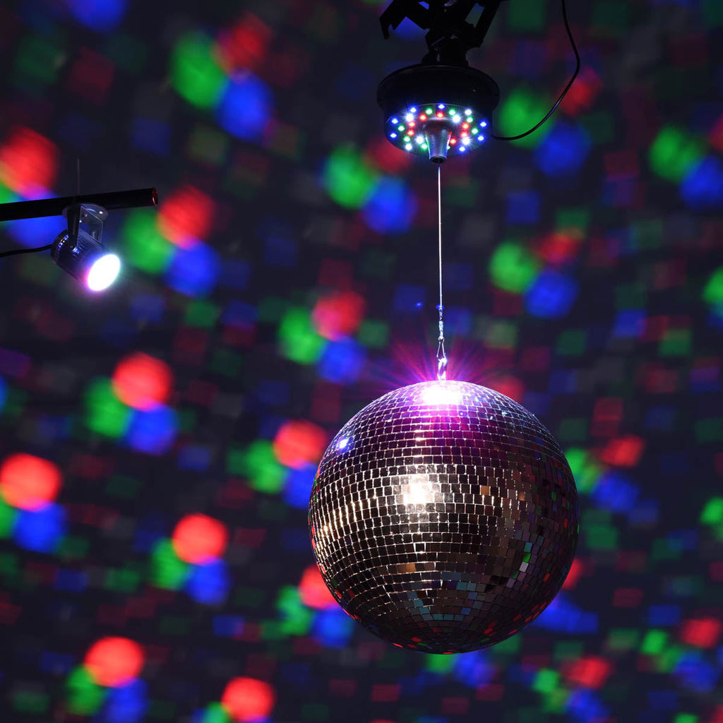 Yescom Shiny Disco Ball with Motor, RGB Light Event Party Decor