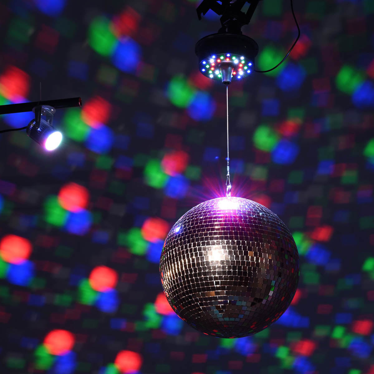 Yescom Shiny Disco Ball with Motor, RGB Light Event Party Decor