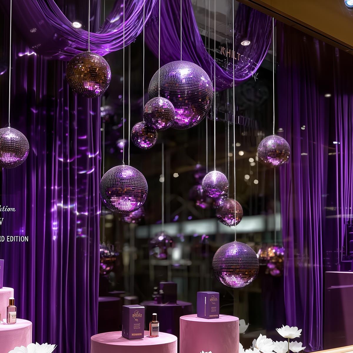 Yescom Purple Mirror Ball for Mardi Gras Awards Ceremonies