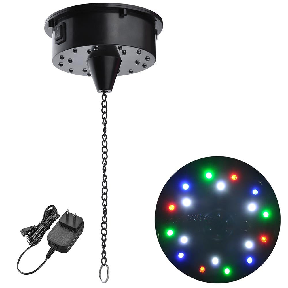 Yescom 16in Shiny Disco Ball with Motor, 8 RGB Lights for Event Party