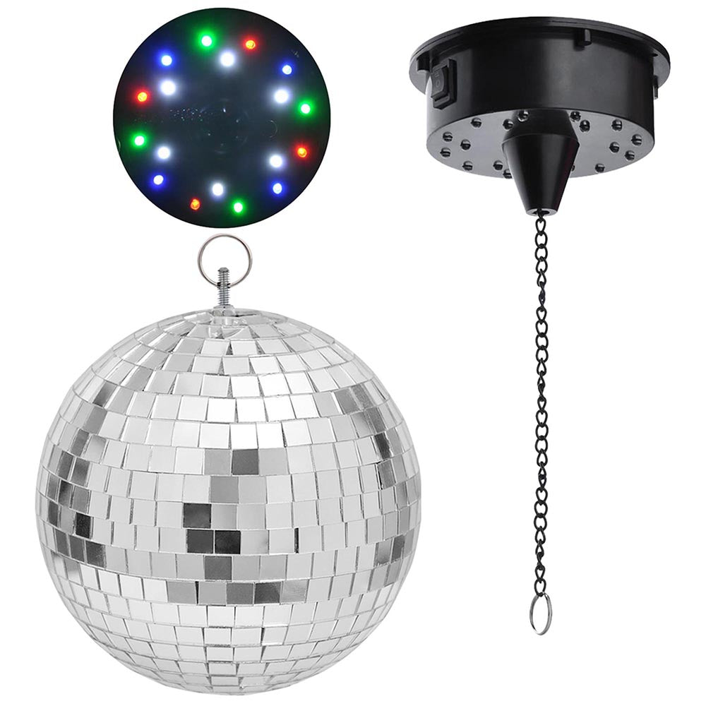 Yescom Shiny Disco Ball with Motor, RGB Light Event Party Decor