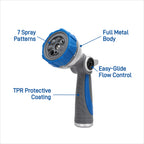 Orbit Elevated 7-Pattern Metal Thumb Control Nozzle 28272