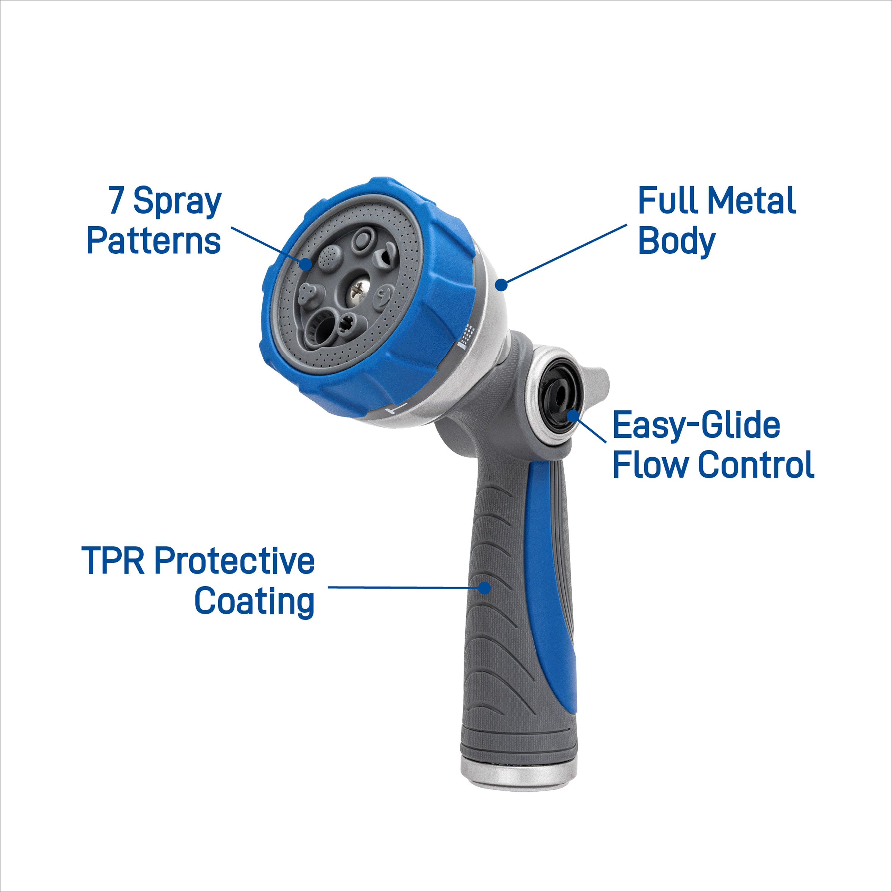 Orbit Elevated 7-Pattern Metal Thumb Control Nozzle 28272