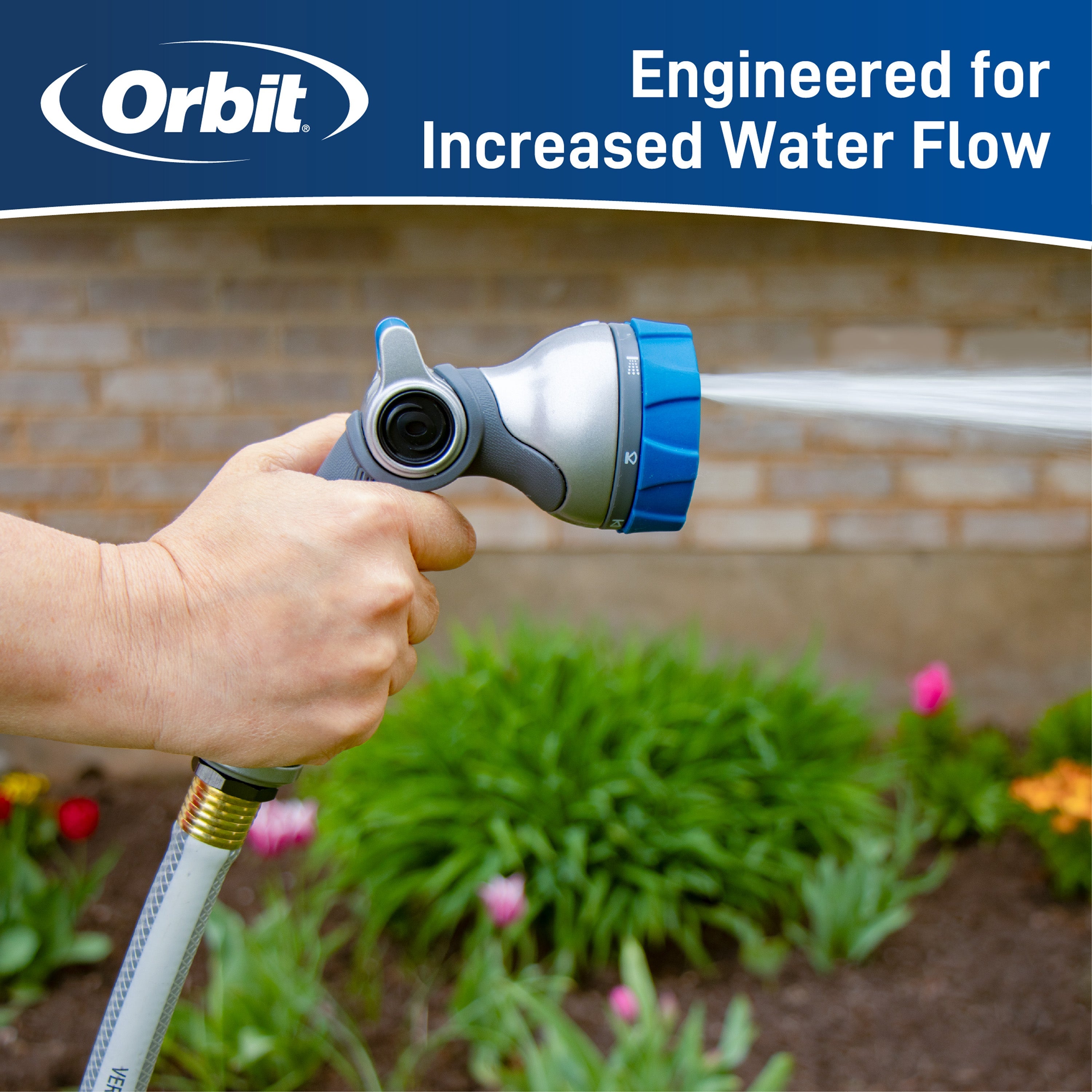 Orbit Elevated 7-Pattern Metal Thumb Control Nozzle 28272