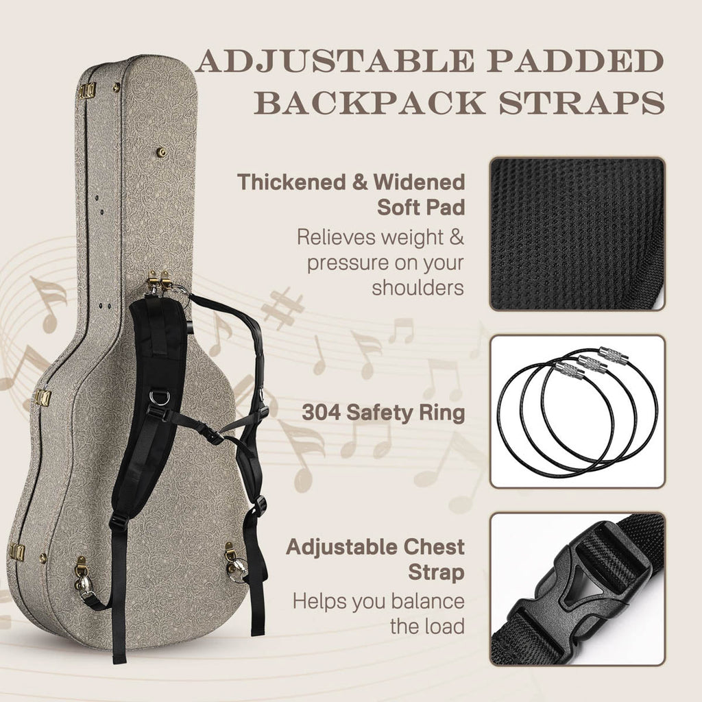 Yescom Acoustic Guitar Case (Stand & Straps Optional Add-on)