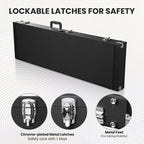 Yescom Lockable Universal Electric Bass Guitar Hard-Shell Case 48x15 in