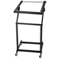 Yescom 19in 12U Space Rolling Audio Mixer Stand Cart Rack Mount