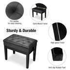 Yescom Piano Bench Leather Seat Adjustable-Height w/ Storage