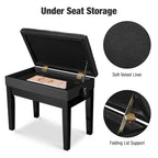 Yescom Piano Bench Leather Seat Adjustable-Height w/ Storage