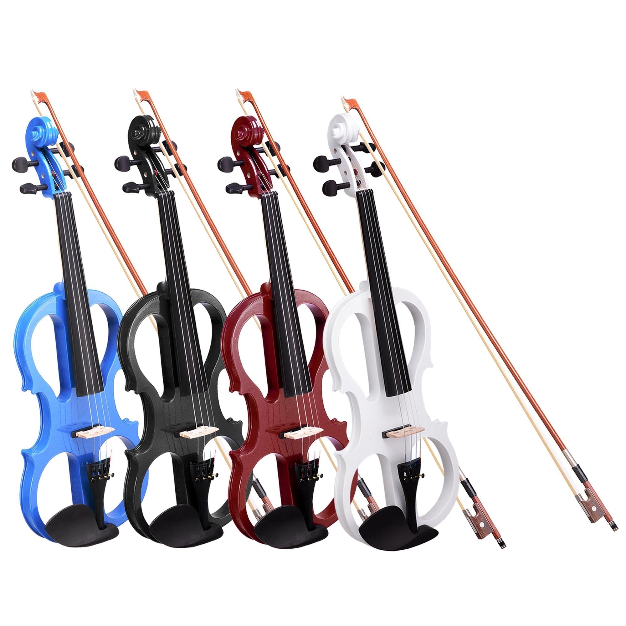 Yescom 4/4 Full Size Electric Violin Bow Headphone Case Set