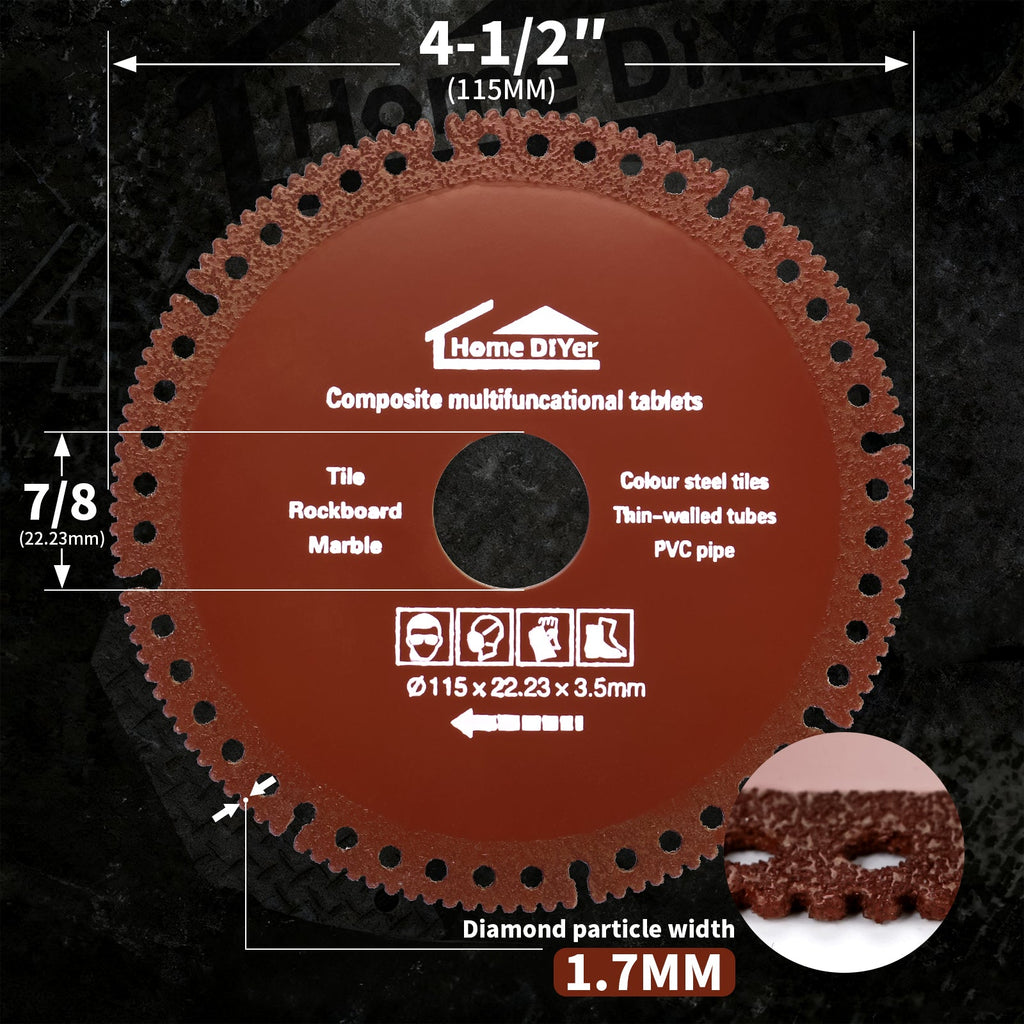 Abrasive Cut-Off Wheels 4-1/2" x 7/8" for Metal — 5-Pack Cutting Discs for Steel, Iron & Rebar