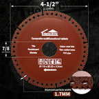 Abrasive Cut-Off Wheels 4-1/2" x 7/8" for Metal — 5-Pack Cutting Discs for Steel, Iron & Rebar