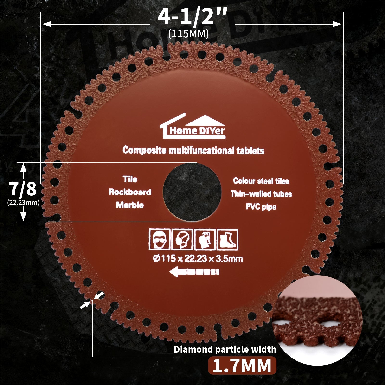 Abrasive Cut-Off Wheels 4-1/2" x 7/8" for Metal — 5-Pack Cutting Discs for Steel, Iron & Rebar