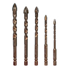 10PCS High-Strength Eccentric Twist Drill Bit,New Four-FluteSawtooth Eccentric Drill Bit,Multifunction Drill Bit Set(5/6/8/10/12)