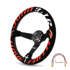 Universal 350mm 3"Deep Dish 6-Bolt Steering Wheel Black Suede Have Faith