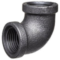 90 Degrees  Elbow Black Coated Malleable Iron Pipe Fitting, 2-1/2" Pipe, Female BSPT, Class 150