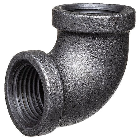 90 Degrees  Elbow Black Coated Malleable Iron Pipe Fitting, 3/8" Pipe, Female BSPT, Malleable Iron