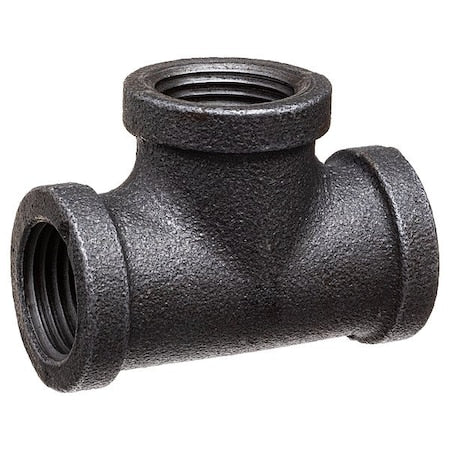 Tee Black Coated Malleable Iron Pipe Fitting, 3/8" Pipe, Female BSPT, Malleable Iron, Class 150
