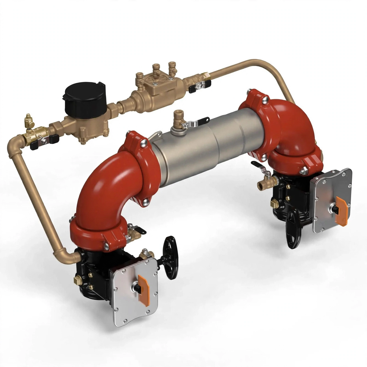 Ames 2000BM1FP-GV-0200 2-Inch Double Check Assembly with Gear-Operated Shutoffs