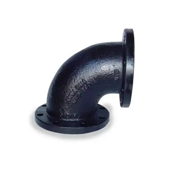3" Black Cast Iron Flanged 90 Degree Elbow Fitting