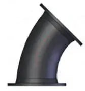 3" Black Cast Iron Flanged 90 Degree Elbow Fitting