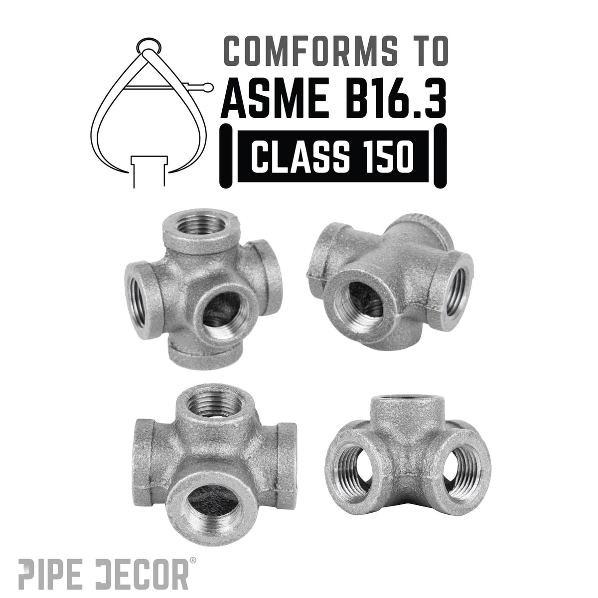 3/8 in. Black 5-way Fitting