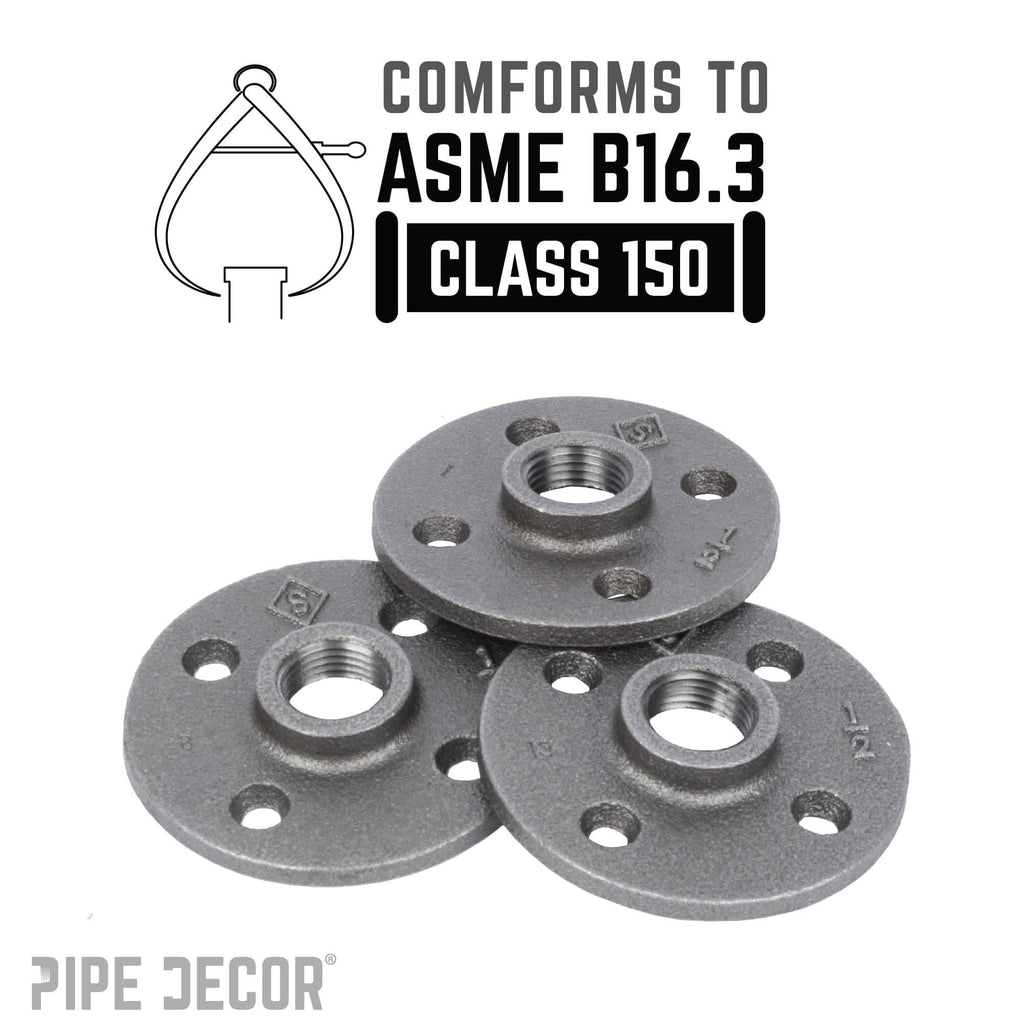 1/2 in. Black Floor Flange